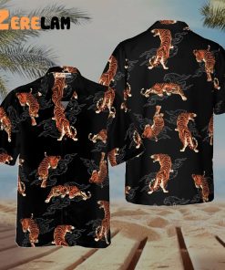 Japanese Tiger Cloud Hawaiian Shirt, Pefect For Men Hawaiian Shirt