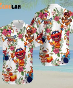 Muppet Playing Drum Tropical Flower Hawaiian Shirt, Best Gift For Fan Tropical