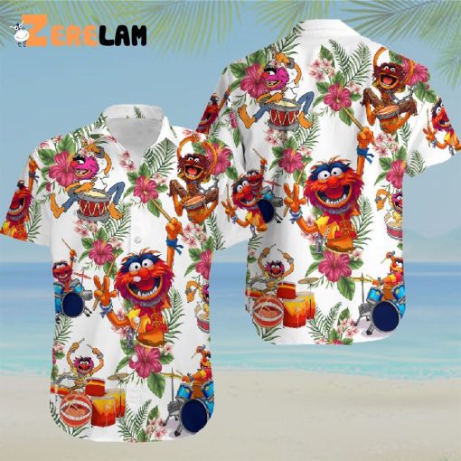 Muppet Playing Drum Tropical Flower Hawaiian Shirt, Best Gift For Fan Tropical