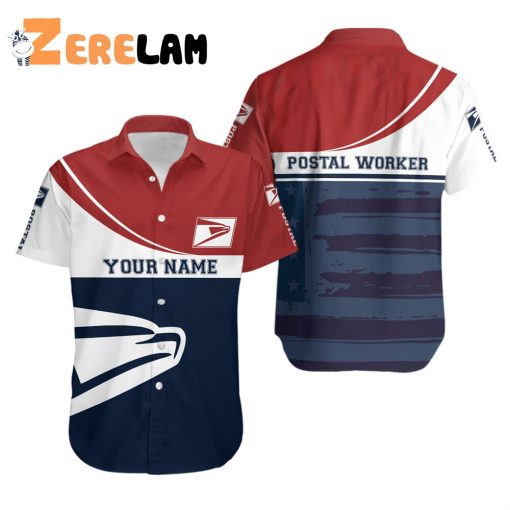 Personalized Postal Worker Logo Hawaiian Shirt