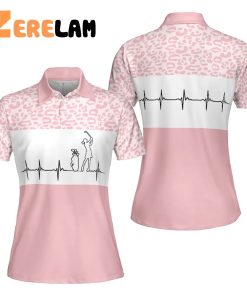 Pink Golfbeat Leopard Women Polo Shirt