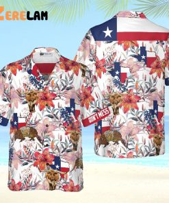 Proud Texas Longhorn Bluebonnet Armadillo Flag Hawaiian Shirt, Perfect Gifts 4th Of July
