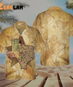 Proud Texas State Map Compass Hawaiian Shirt