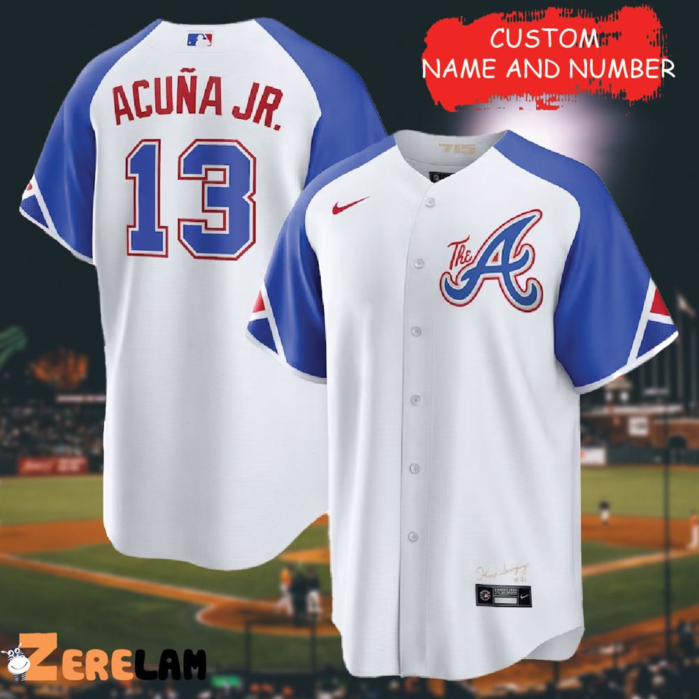 Ronald Acuna Customeize of Name Men's Baseball Jersey Great Gifts For Fan Atlanta Braves