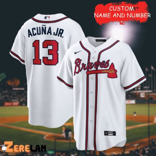 Ronald Acuna Customeize of Name Men’s White Baseball Jersey, Great Gifts For Fan Atlanta Braves