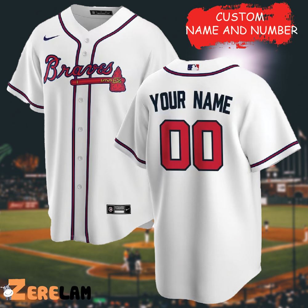 Ronald Acuna Customeize of Name Youth White Baseball Jersey, Great Gifts  For Fan Atlanta Braves - Zerelam