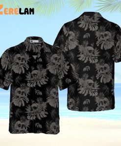 Seamless Gothic Skull Hawaiian Shirt, Best For Men