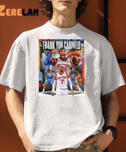 Thank You Carmelo New York 7 Nba Shirt 1