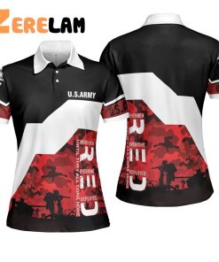 US Army Red Until They All Come Home Women Polo Shirt