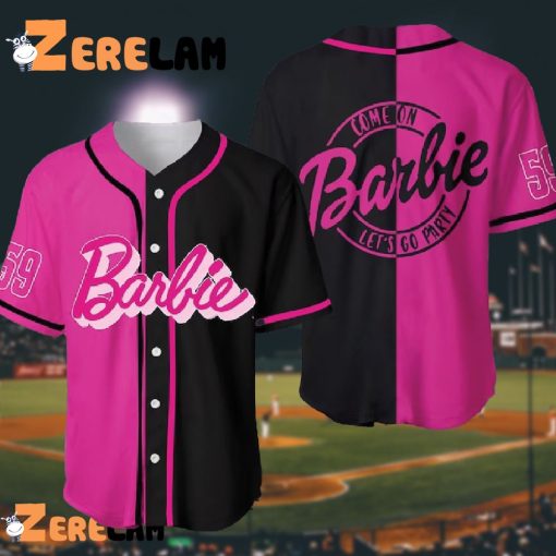 Barbie Come On Let’s Go Party Black Baseball Jersey