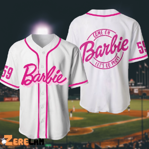 Barbie Come On Let’s Go Party White Baseball Jersey