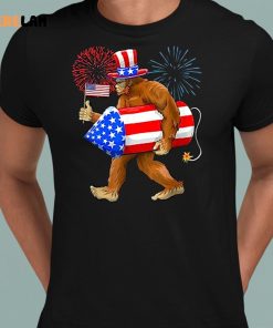 Bigfoot American Flag Funny 4th Of July Shirt