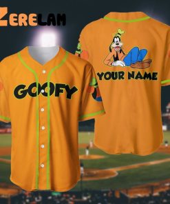 Custom Chilling Goofy Dog Disney Baseball Jersey