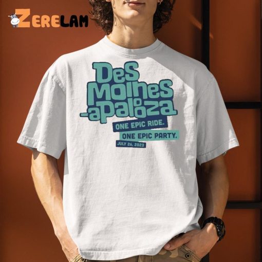 Des Moines-apalooza Text Logo Blue Shirt