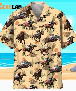 Horse Racing Desert Hawaiian Shirt
