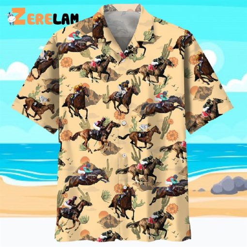 Horse Racing Desert Hawaiian Shirt