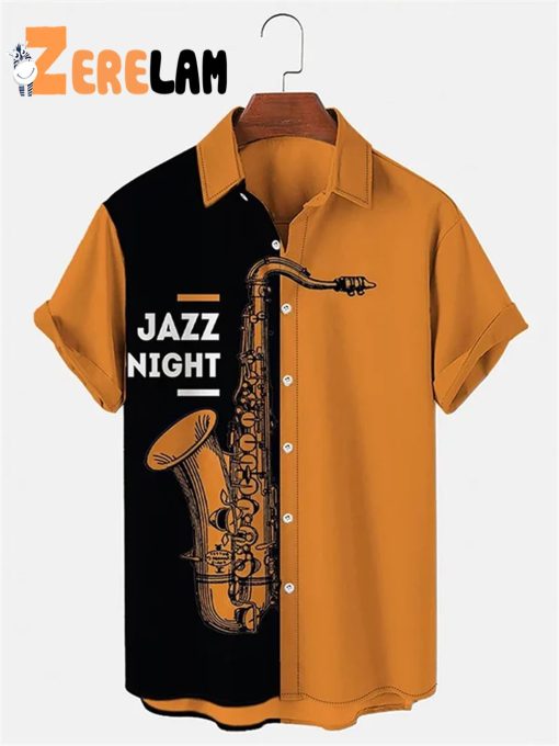 Jazz Night Fashionable Musical Instrument Hawaiian Shirt