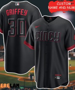 Men’s Cincinnati Reds Ken Griffey Jr. Black 30 Baseball Jersey, Good Gifts For Fan