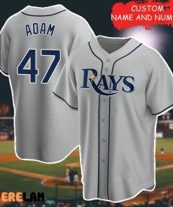 Men’s Tampa Bay Rays Jason Adam 47 Grey Baseball Jersey, Best Gift For Fan