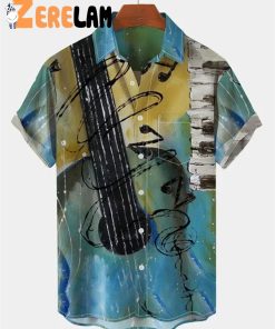 Music Element Print Casual Vacation Hawaiian Shirt