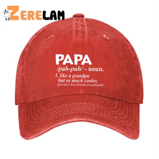 PAPA Like A Grandpa But So Much Cooler Funny Hat