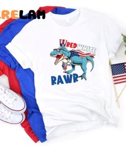 T Rex Red White Rawr 4th Of July Shirt 2