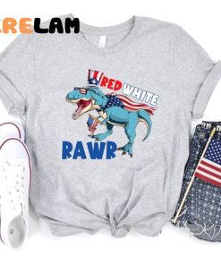 T Rex Red White Rawr 4th Of July Shirt 3