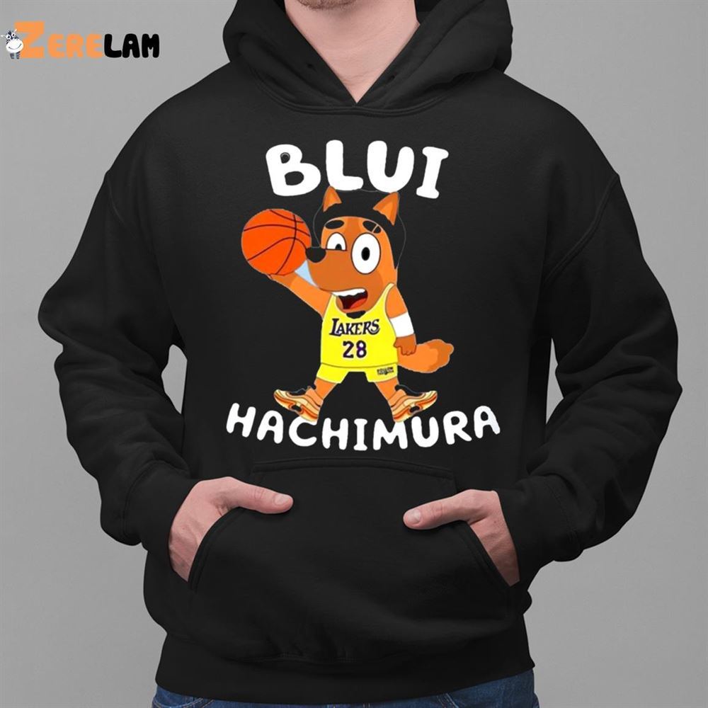 Bluey Lakers 28 Blui Hachimura character funny shirt, hoodie, sweater, long  sleeve and tank top