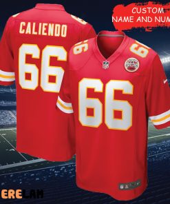 Custom Men’s Mike Caliendo Kansas City Chiefs Red Jersey