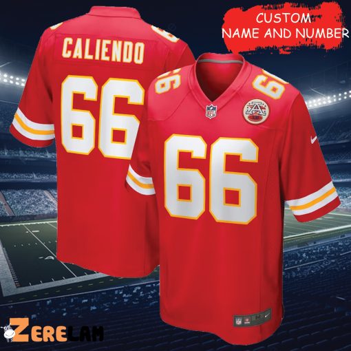 Custom Men’s Mike Caliendo Kansas City Chiefs Red Jersey