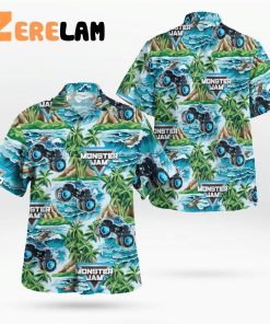 Megalodon Monster Truck Summer Hawaiian Shirt