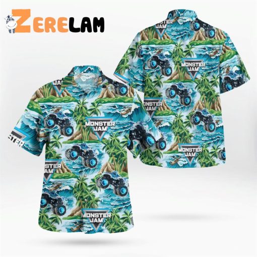 Megalodon Monster Truck Summer Hawaiian Shirt