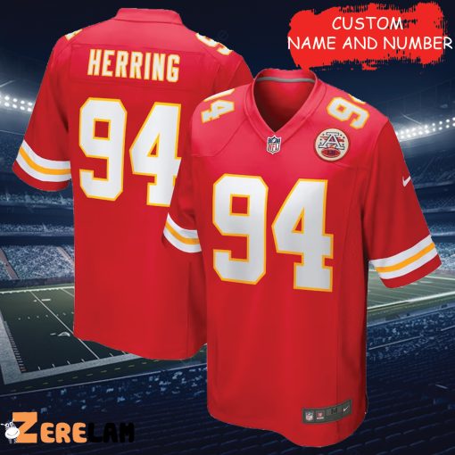 Men’s Malik Herring Kansas City Chiefs Red Jersey