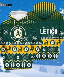 Oakland Athletics Ugly Christmas 3D Hoodie