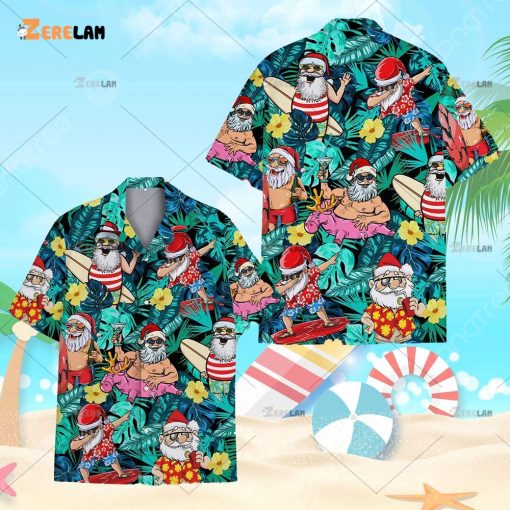 Santa Claus Christmas Aloha Hawaiian Shirt For Men Women