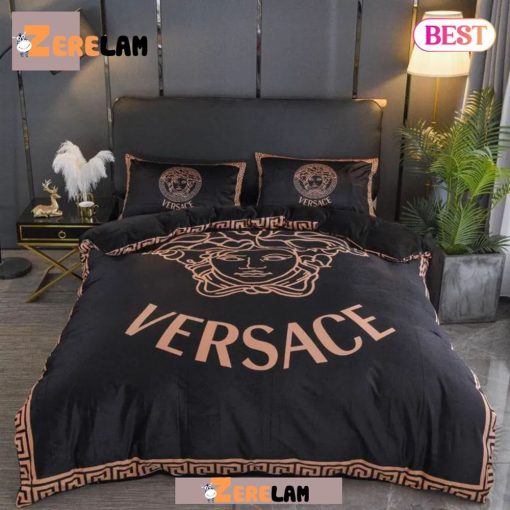 Versace Bronze Luxury Brand Premium Bedding Set Bedspread Duvet Cover Set Home Decor