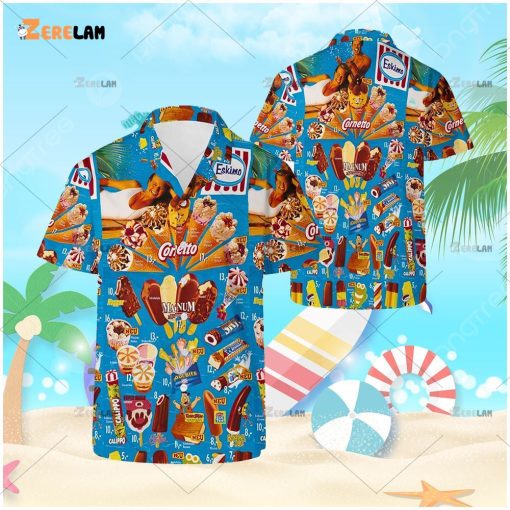 Vintage 90s Ice Cream Beach Hawaiian Shirt