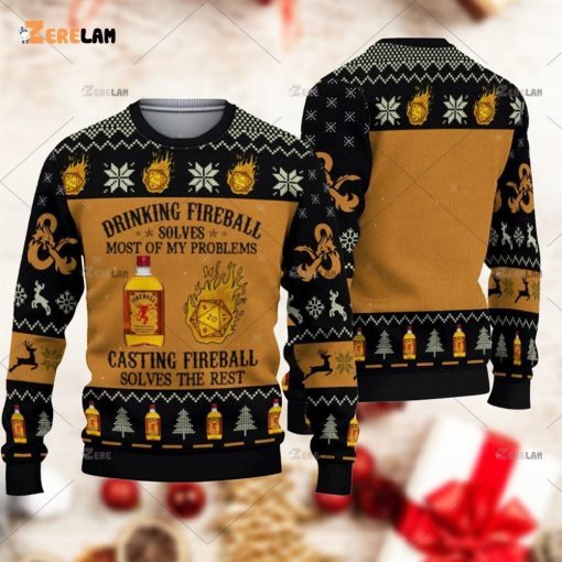 Dnd Classes Fireball Ugly Sweater