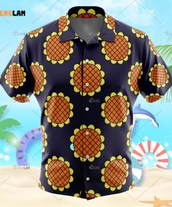 Monkey D Luffy Dressrosa One Piece Button Up Hawaiian Shirt 1