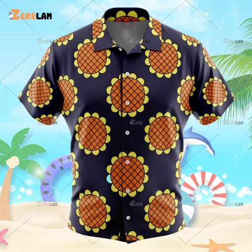 Monkey D Luffy Dressrosa One Piece Button Up Hawaiian Shirt