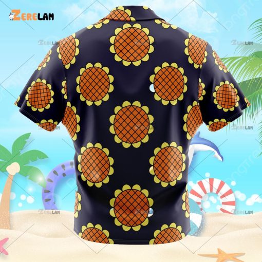 Monkey D Luffy Dressrosa One Piece Button Up Hawaiian Shirt