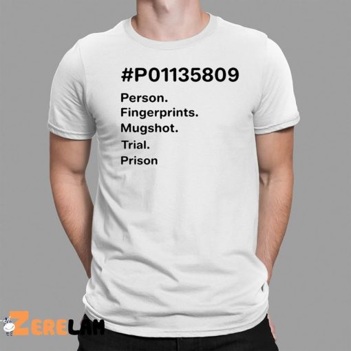 P01135809 Person Fingerprints Mugshot Trial Prison Shirt