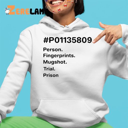 P01135809 Person Fingerprints Mugshot Trial Prison Shirt