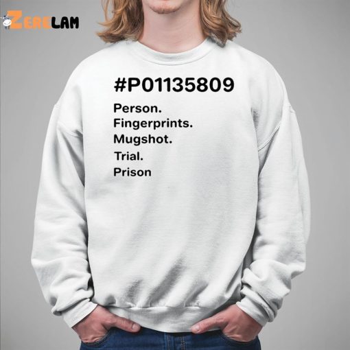 P01135809 Person Fingerprints Mugshot Trial Prison Shirt