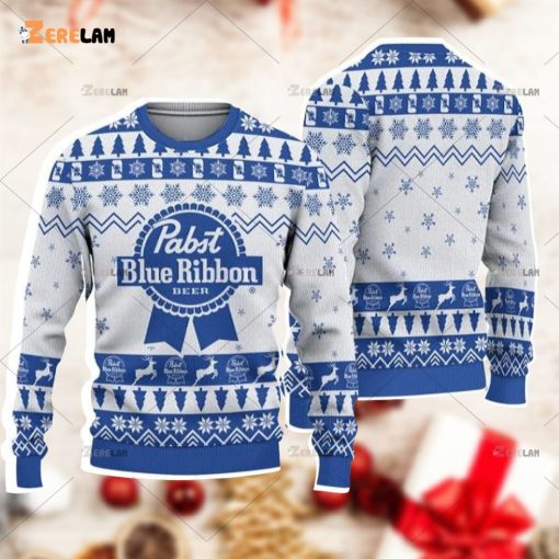 Pabst Blue Ribbon Christmas Ugly Sweater