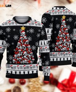 Skull Pine Tree Ugly Christmas 3D Sweater