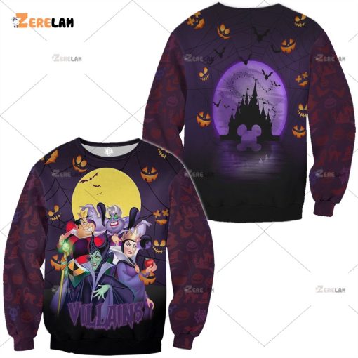 Villains Disney Halloween Purple Black Sweater