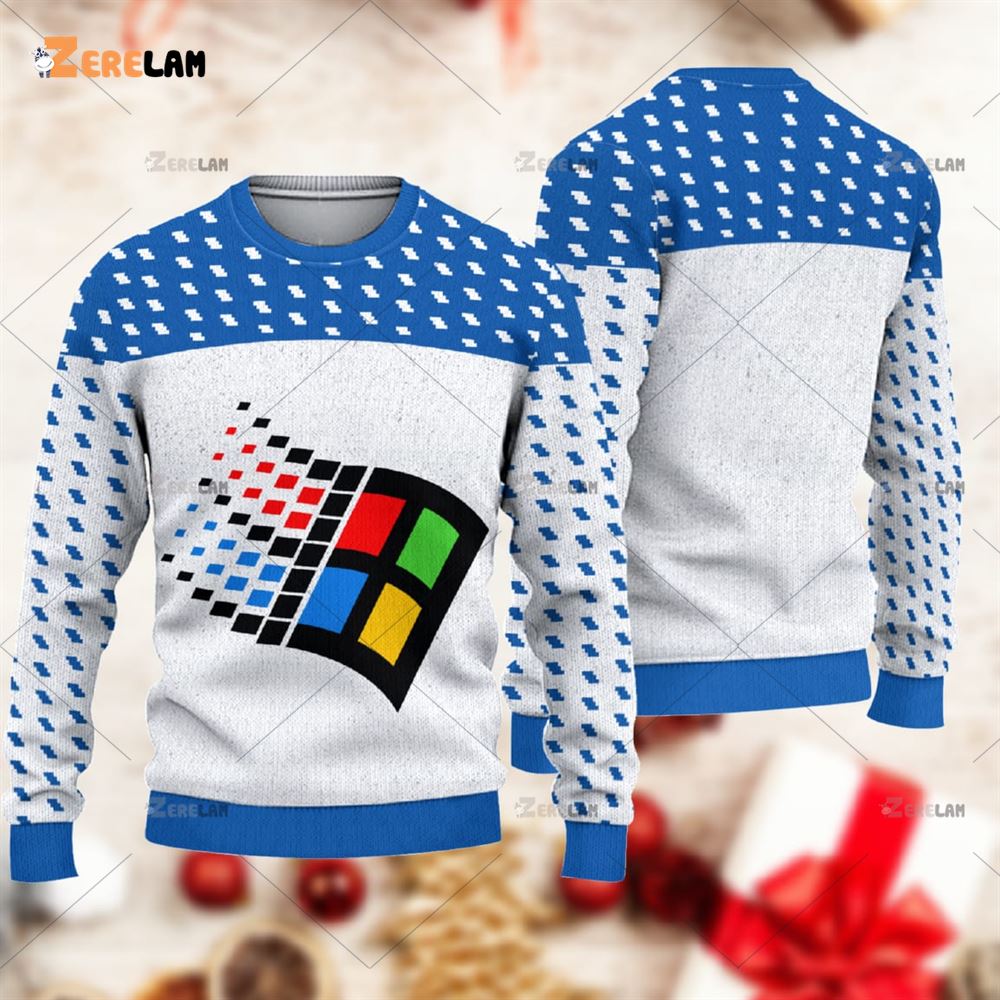Windows 95 Christmas Ugly Sweater - Zerelam