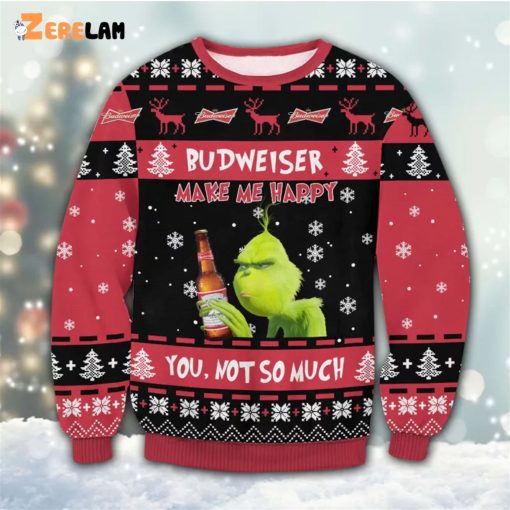 Budweiser Grinch Happy Ugly Sweater