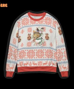 Ghibli Characters Riding Haku Dragon Ugly Christmas Sweater